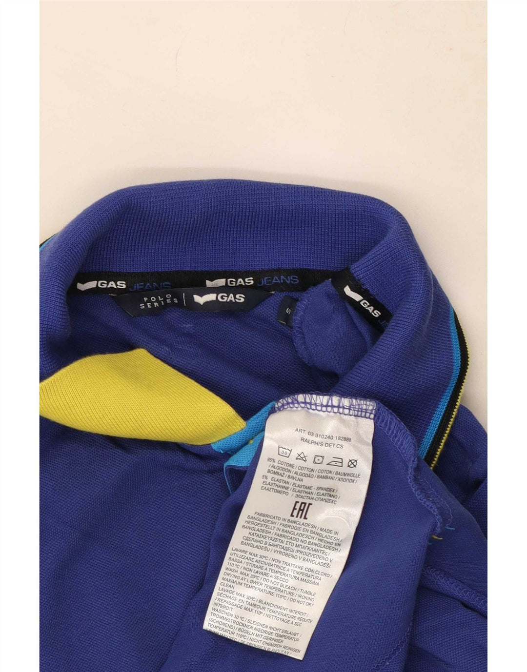 Polo Uomo Gas Small In Cotone Rigato Blu