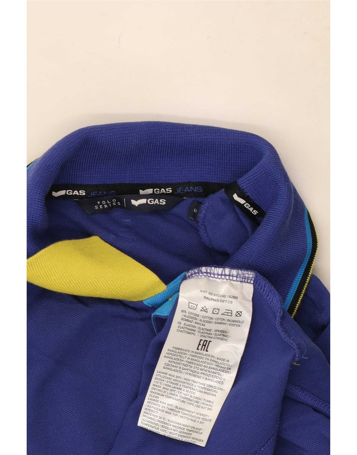 Polo Uomo Gas Small In Cotone Rigato Blu