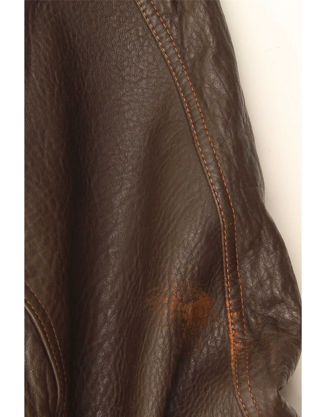 Giacca in pelle vintage da uomo IT 48 Marrone medio