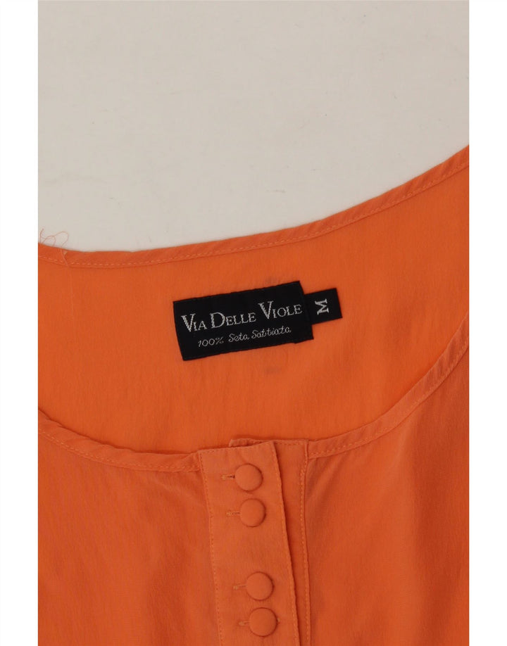VINTAGE Womens Vest Top UK 12 Medium Orange Silk Vintage Vintage and Second-Hand Vintage from Messina Hembry 