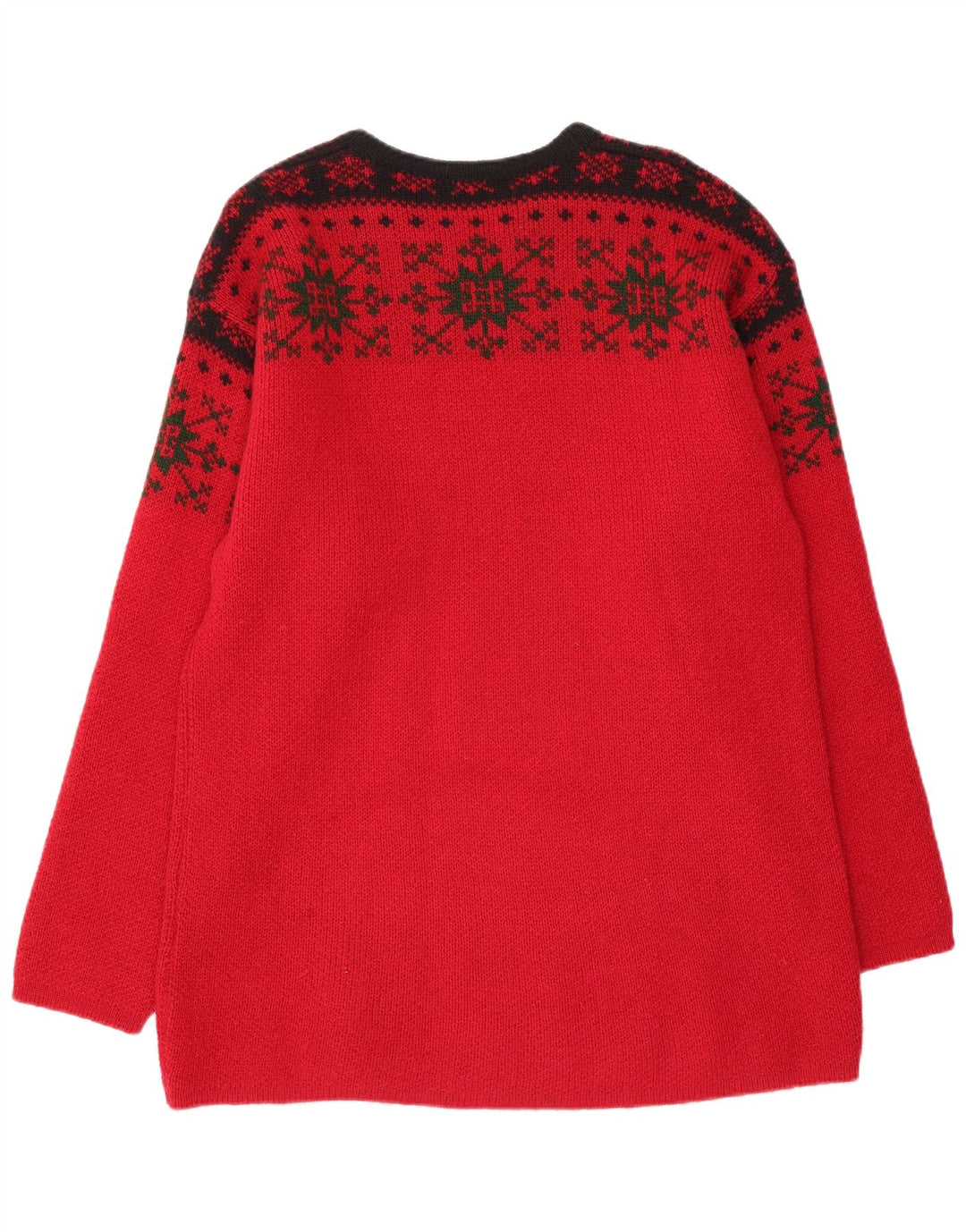 JANUS Maglione girocollo da uomo IT 50 Lana Fair Isle rosso medio