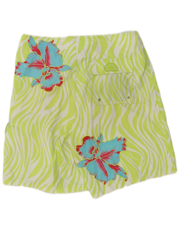Pantaloncini da bagno da uomo Sundek Poliestere floreale verde medio
