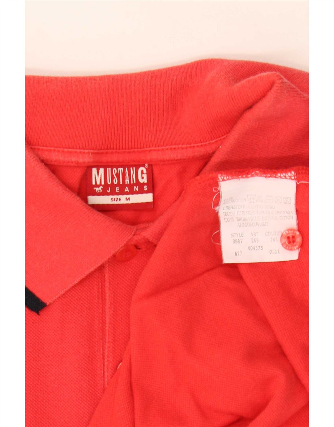 Polo da uomo Mustang in cotone rosso medio