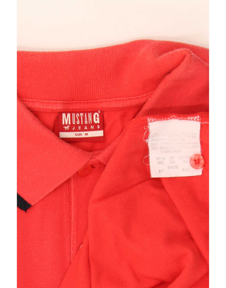 Polo da uomo Mustang in cotone rosso medio