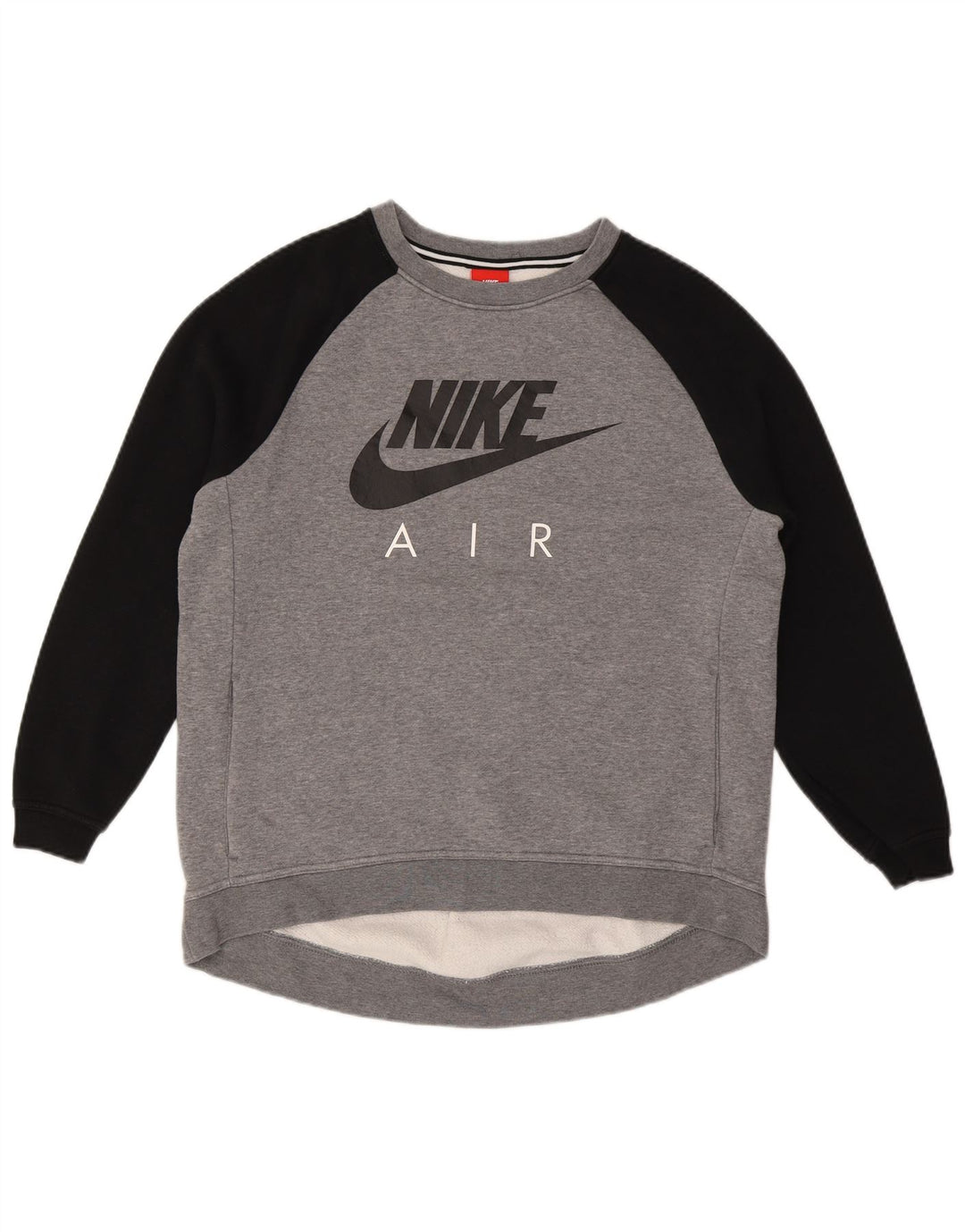 Felpa grafica Nike da uomo, maglione grande, colore grigio color block