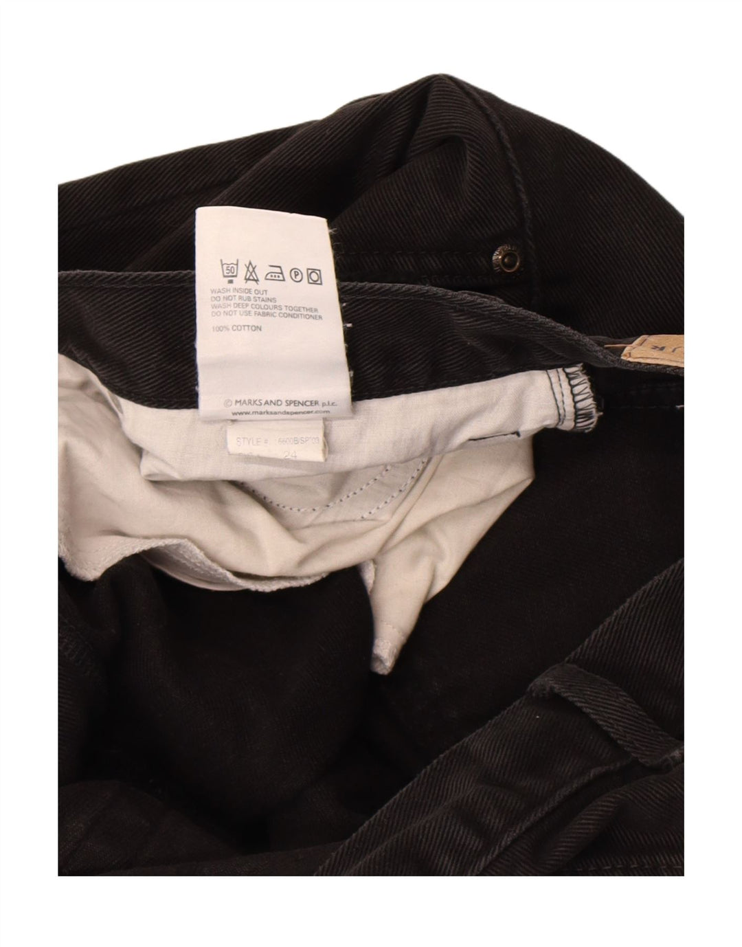 Jeans dritti da uomo Marks & Spencer W38 L33 cotone nero