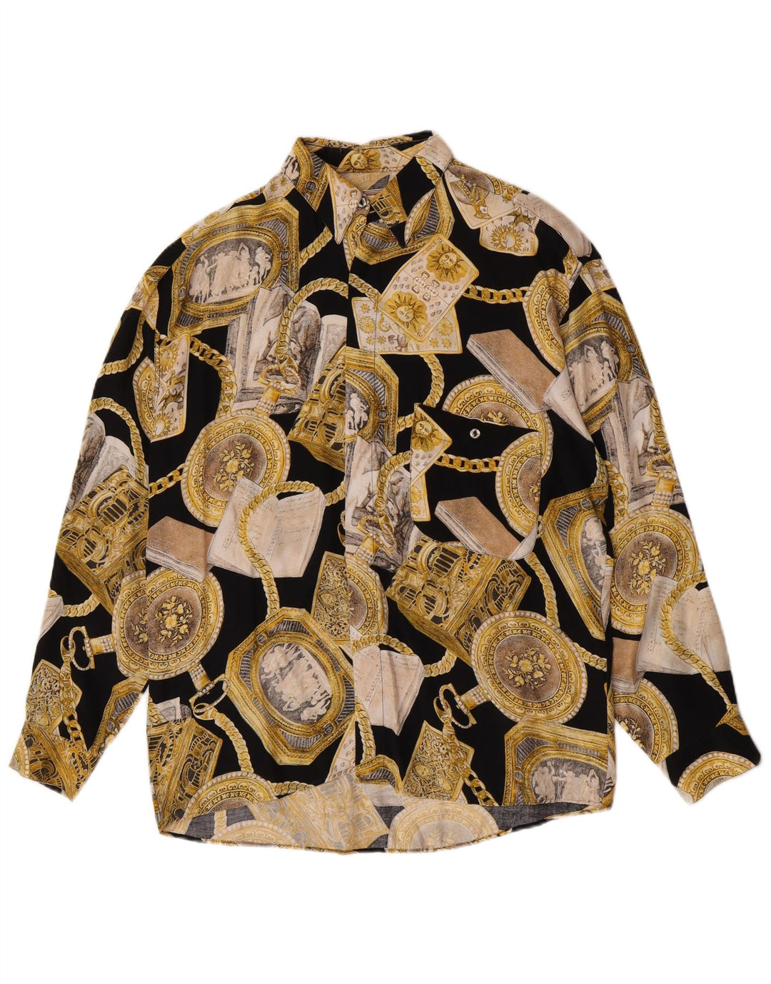 Tipo' S Camicia Uomo Fantasia Astratta Viscosa Media Nera