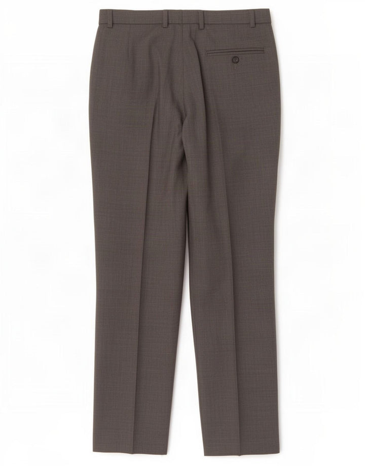 Pantaloni da abito con pegging da uomo Marks & Spencer W32 L29 poliestere grigio