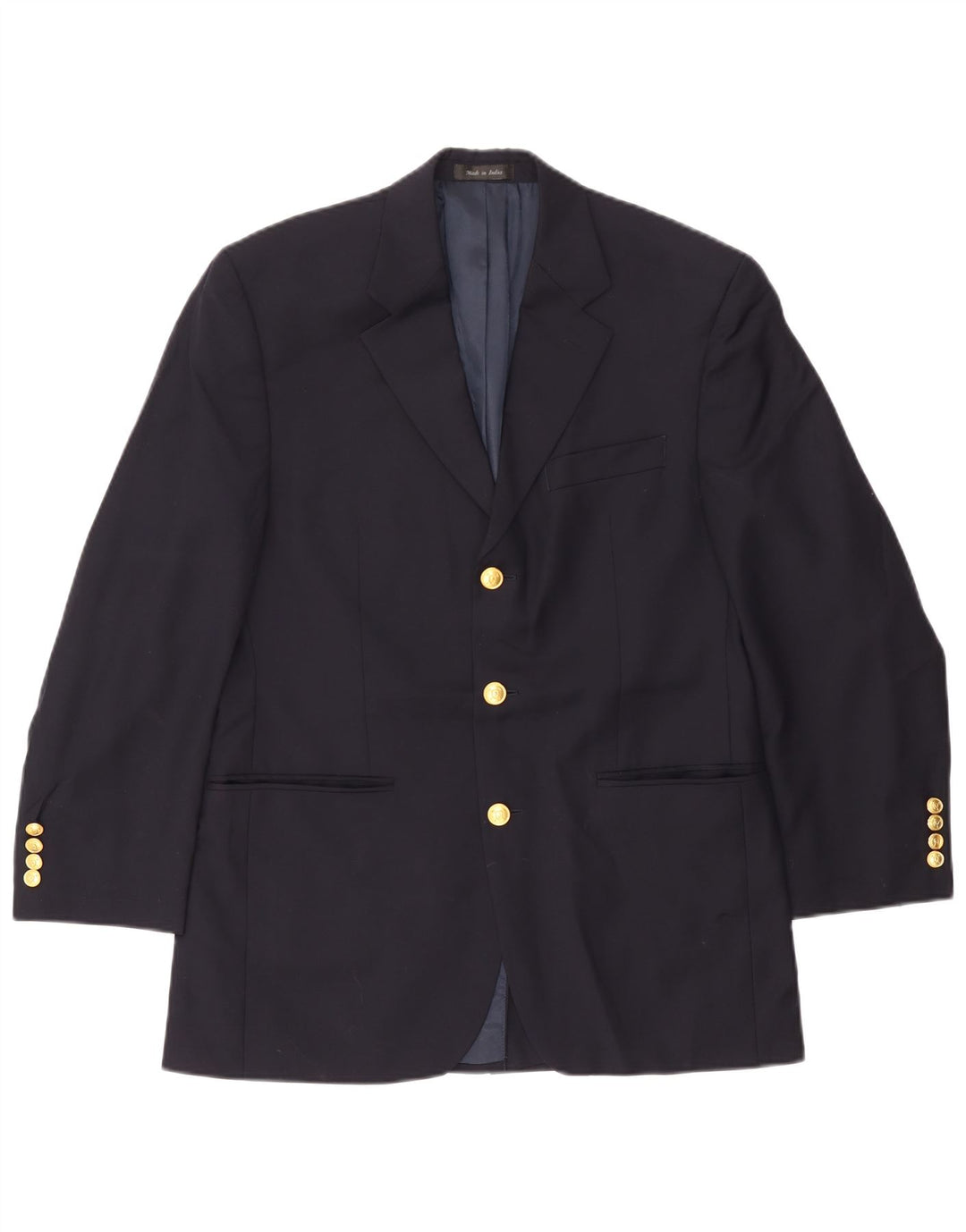 Giacca blazer a 3 bottoni da uomo Ralph Lauren UK 38 piccola lana blu navy
