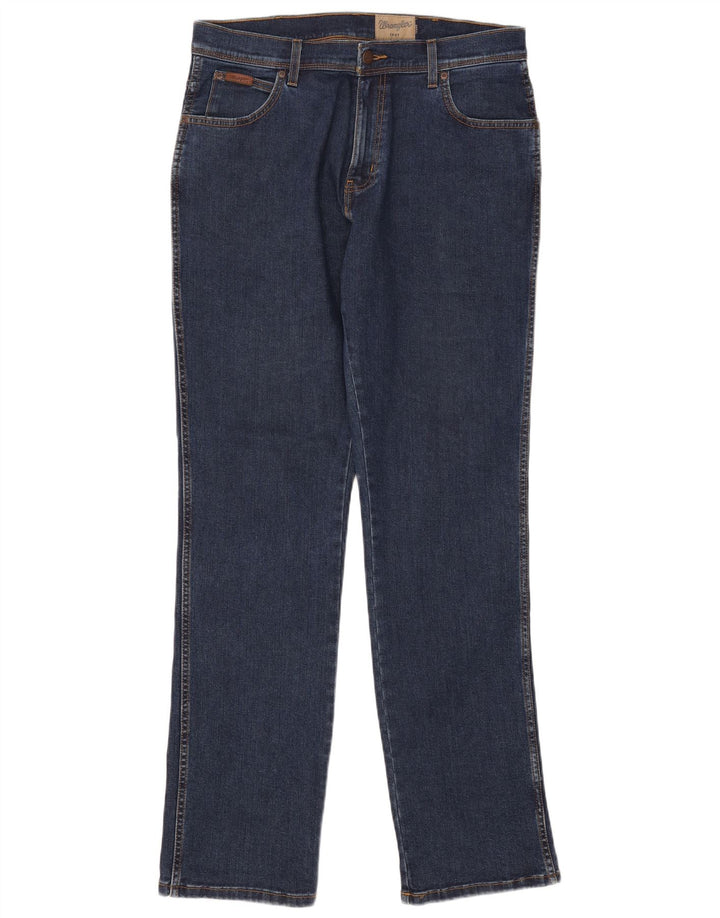 Jeans dritti elasticizzati Texas da uomo Wrangler W35 L34 cotone blu