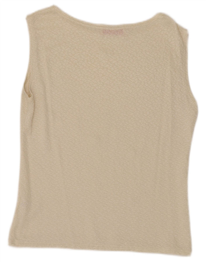 Camicetta senza maniche da donna EMANUEL UNGARO UK 12 medio bianco sporco