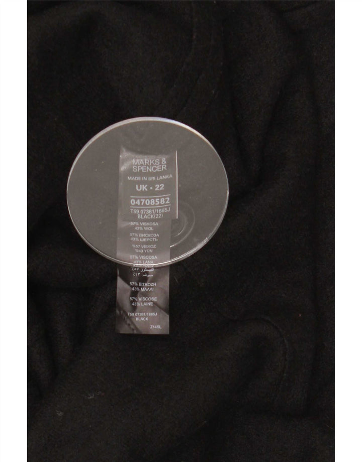 Cappotto da donna Marks & Spencer UK 22 2XL Viscosa nera