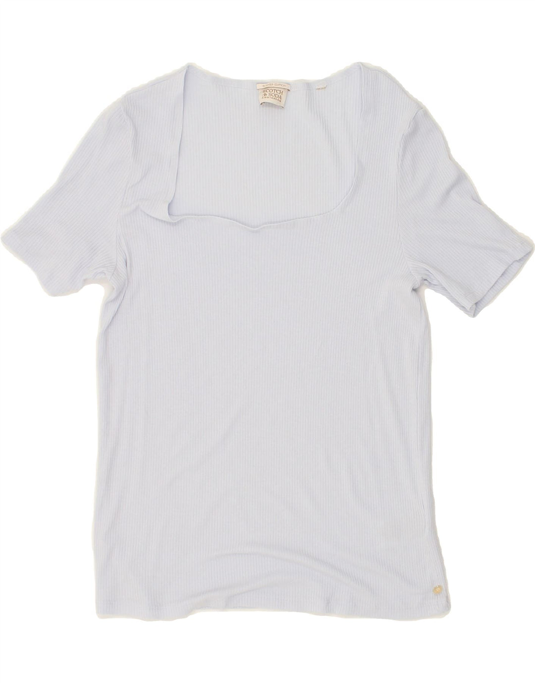 SCOTCH & SODA Womens T-Shirt Top UK 8 Small Blue Cotton | Vintage Scotch & Soda | Thrift | Second-Hand Scotch & Soda | Used Clothing | Messina Hembry 