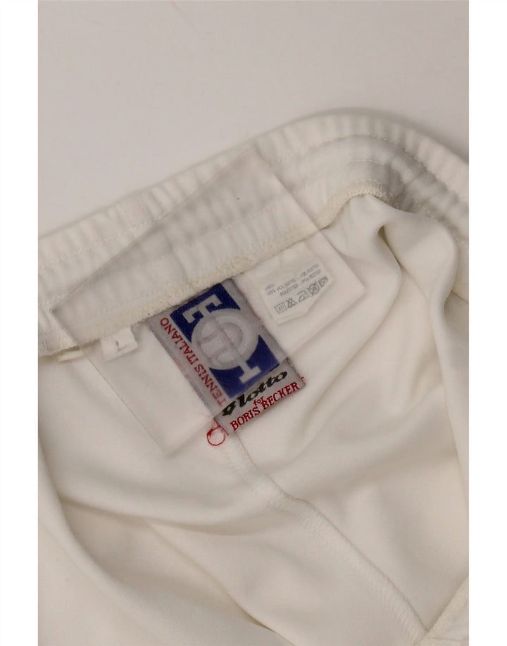 Pantaloncini sportivi grafici da uomo Lotto grandi in poliestere bianco