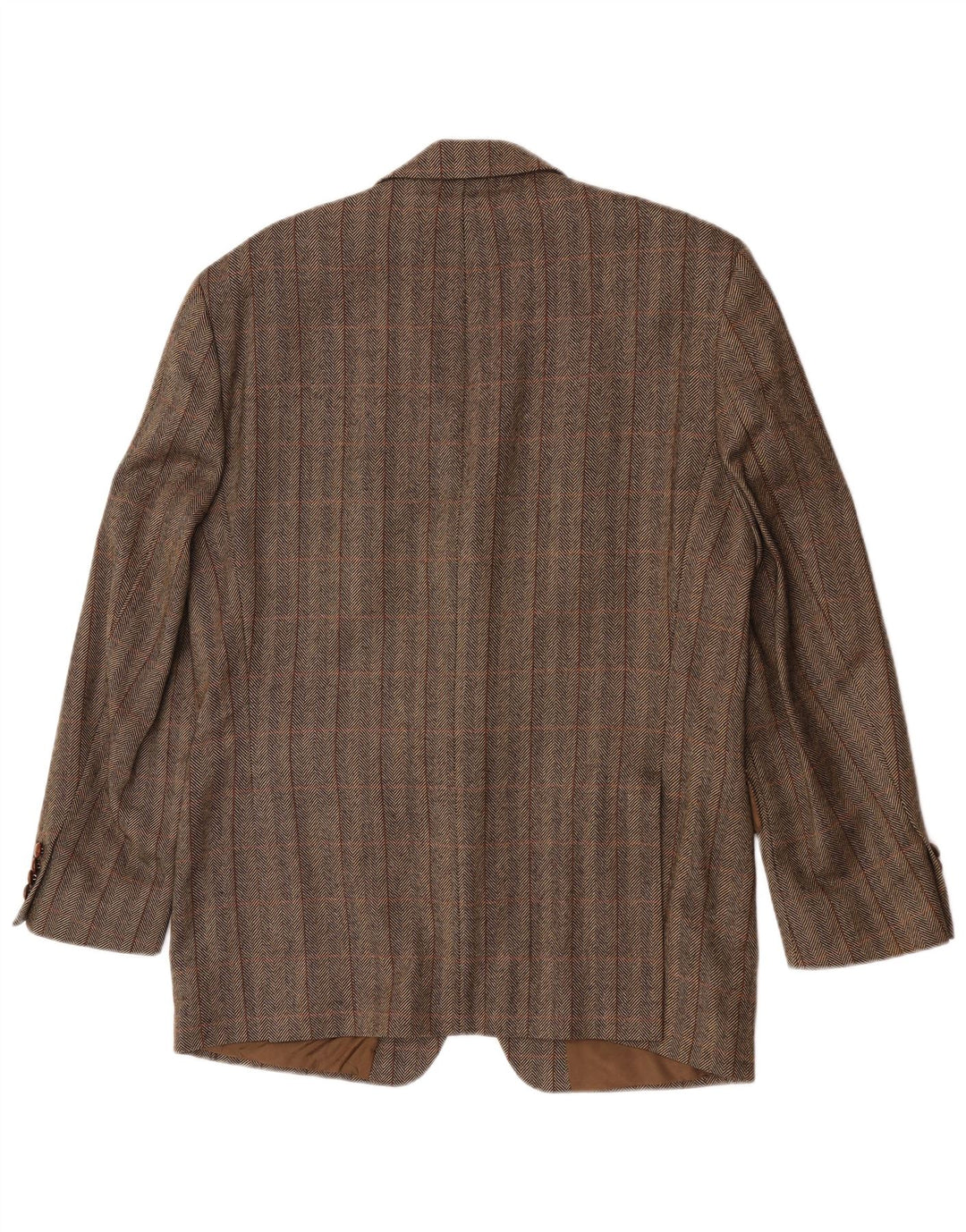 Giacca blazer da uomo a 3 bottoni Barisal IT 50 grande lana vergine a quadri marroni