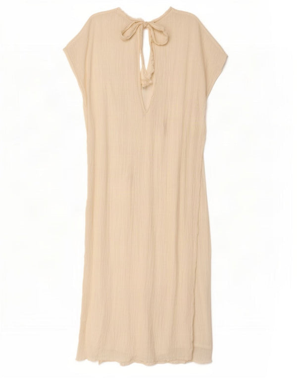 Vestito lungo senza maniche da donna Zara UK 14 Lino bianco medio
