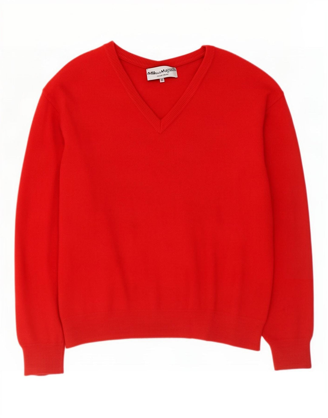 Maglione vintage da donna con scollo a V IT 50 XL Rosso