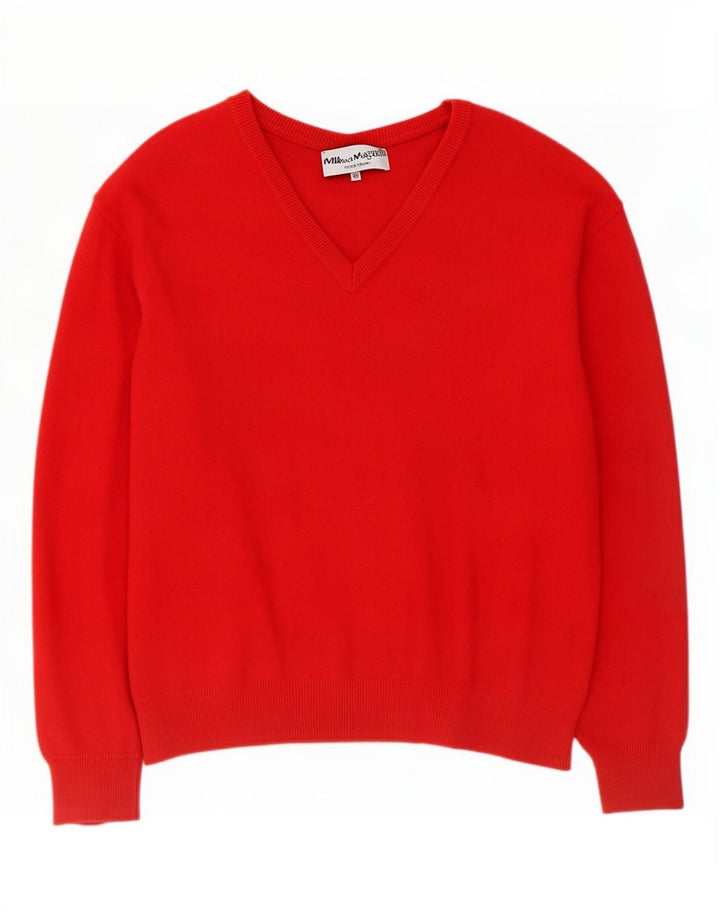 Maglione vintage da donna con scollo a V IT 50 XL Rosso