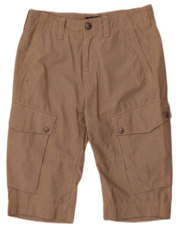 Guess Mens Cargo Bermuda Shorts W29 Small Brown Pinstripe Cotton