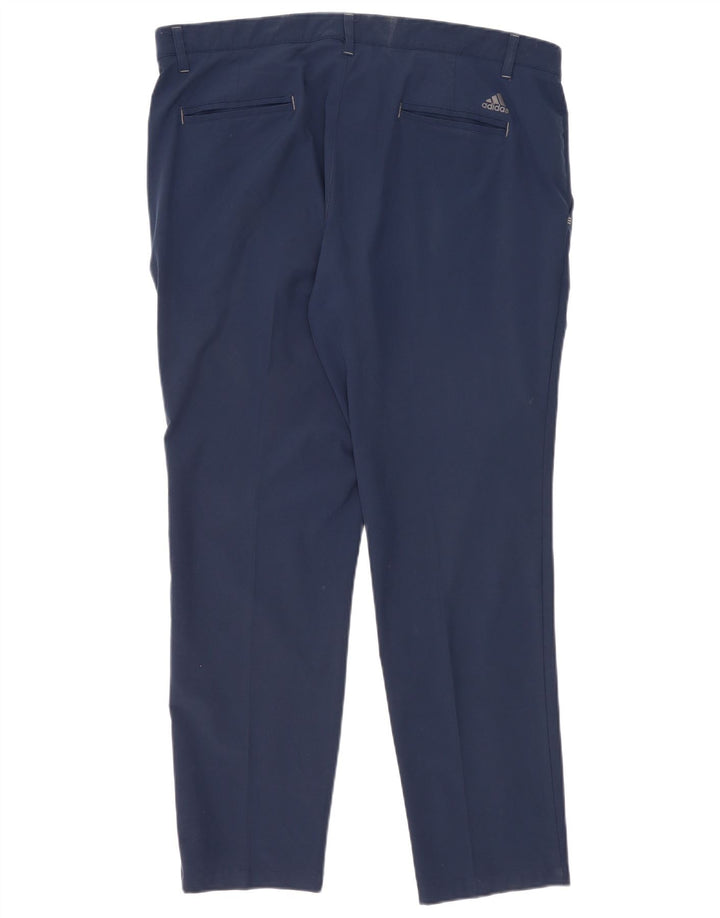 Pantaloni chino slim da uomo Adidas W38 L30 poliestere blu navy