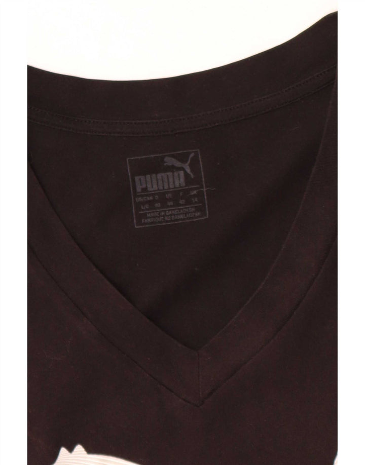 T-shirt grafica da donna Puma UK 14 grande nera