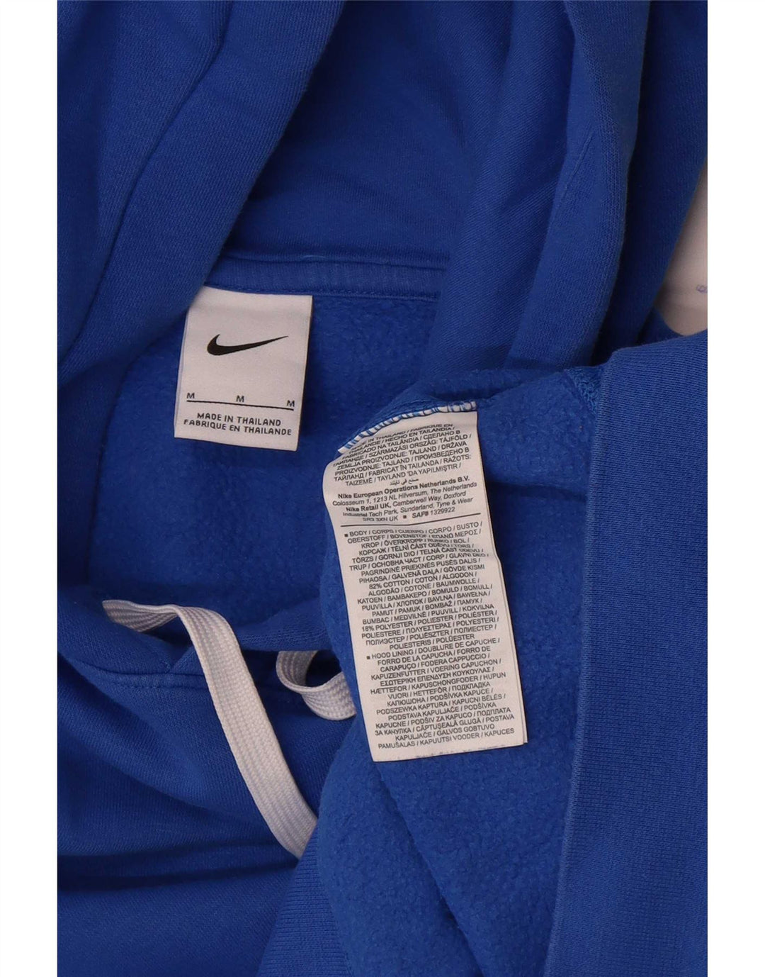 Felpa con cappuccio grafica Nike da uomo in cotone blu medio