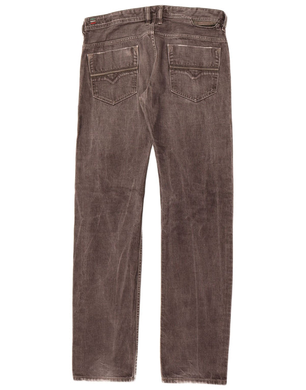 Jeans dritti effetto consumato Safado da uomo Diesel W34 L34 cotone grigio