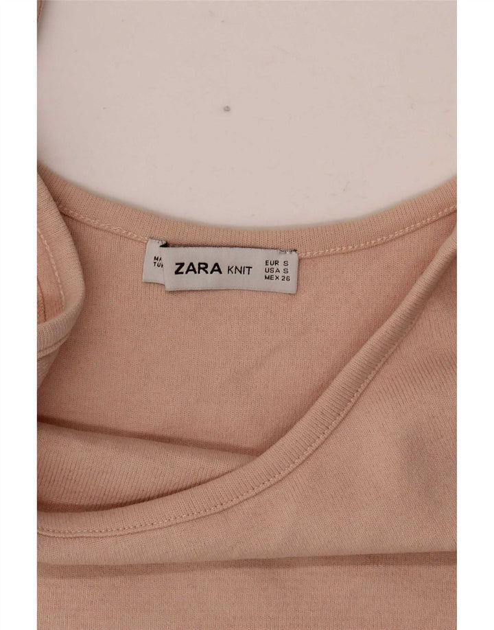 Top corto con canottiera corta da donna Zara UK 8 piccolo rosa