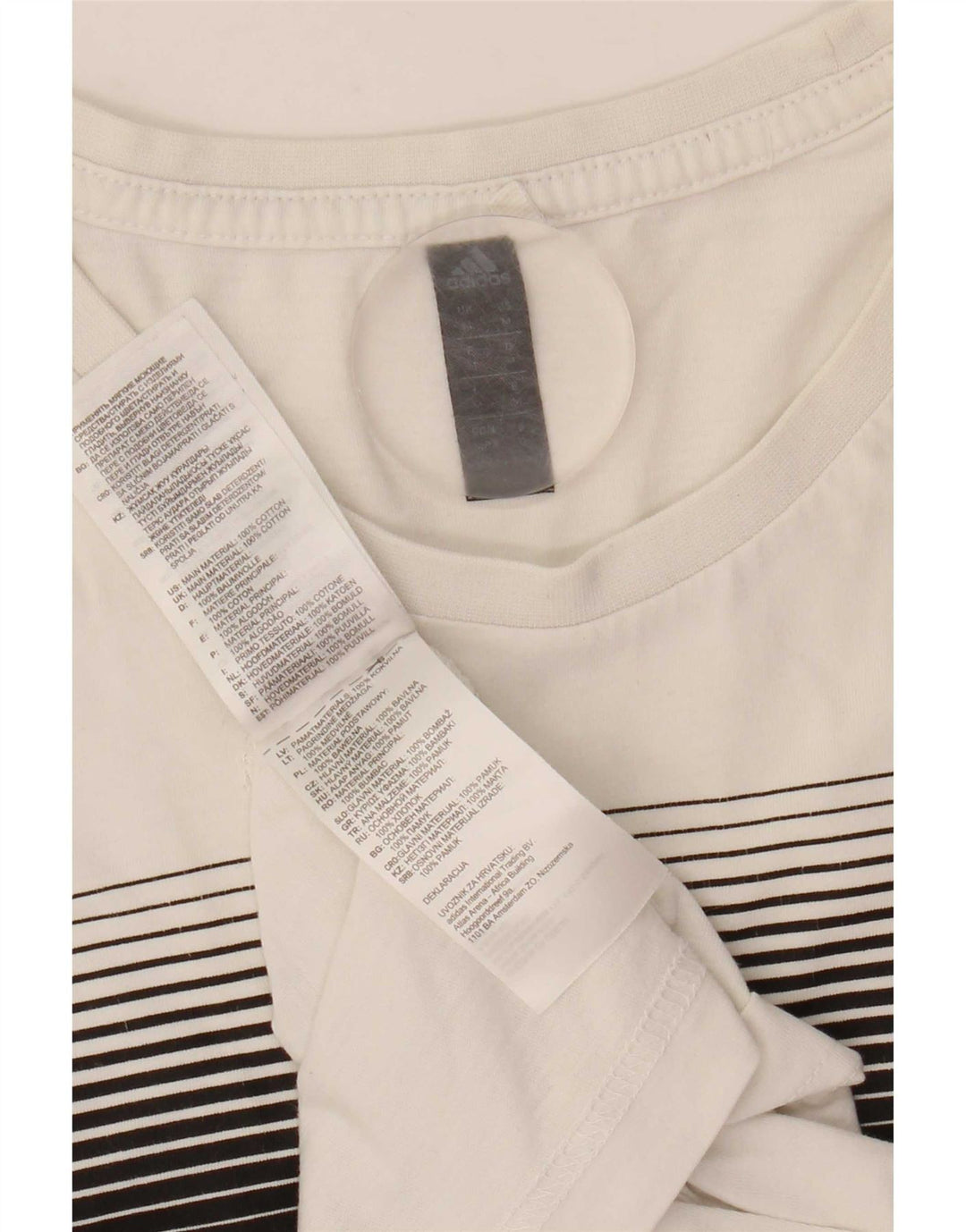 T-shirt grafica da uomo Adidas Top in cotone bianco medio