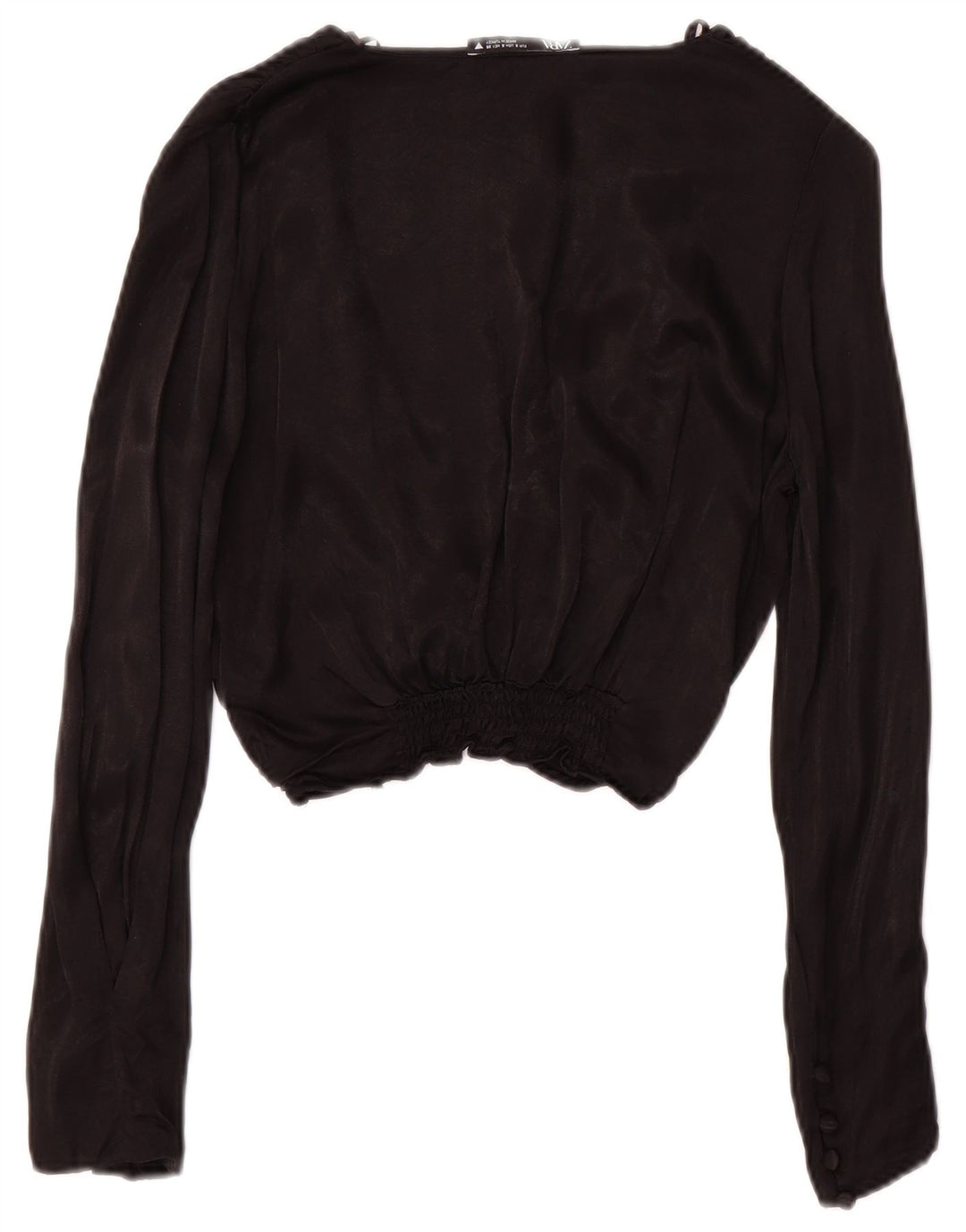 Top corto a maniche lunghe da donna Zara UK 10 piccolo nero