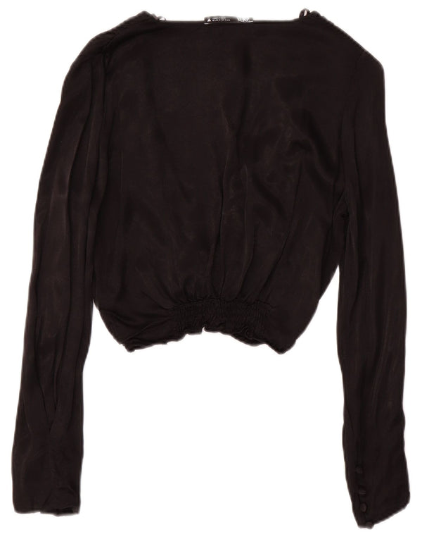 Top corto a maniche lunghe da donna Zara UK 10 piccolo nero