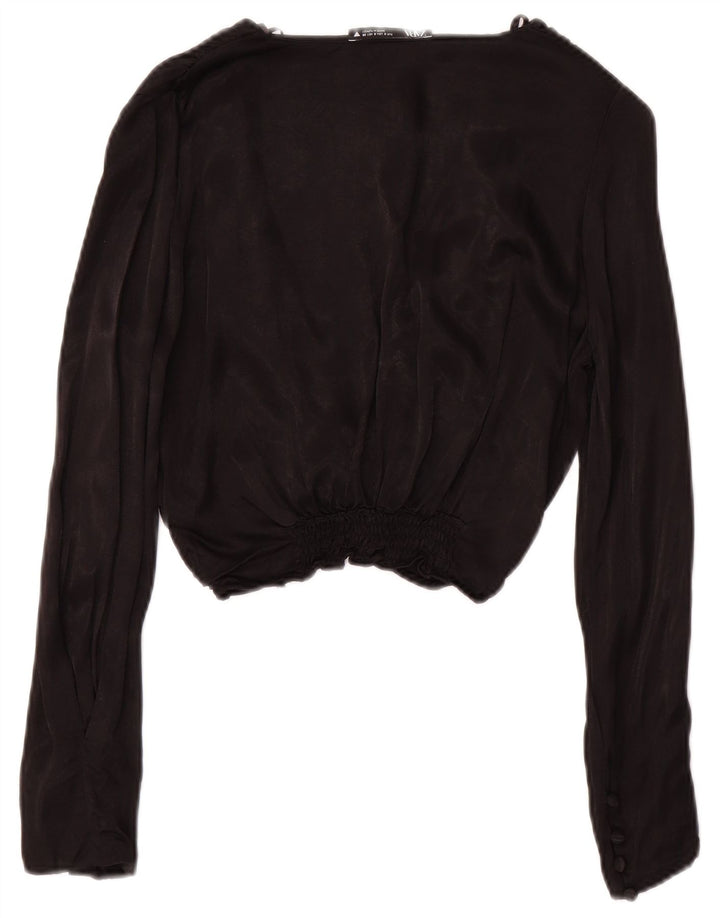 Top corto a maniche lunghe da donna Zara UK 10 piccolo nero