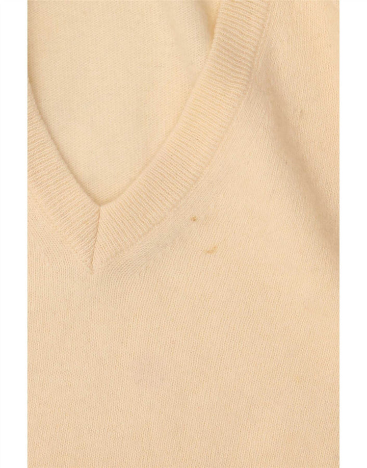 Maglione Kappa da uomo con scollo a V, grande, in lana beige
