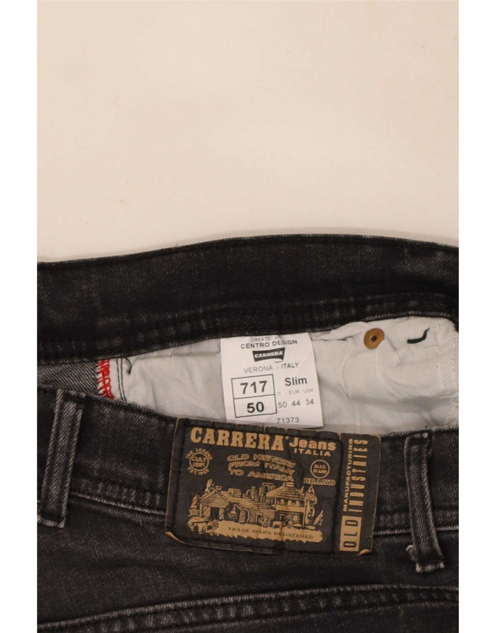 Jeans Carrera Uomo 717 Slim Distressed W34 L32 Cotone Nero