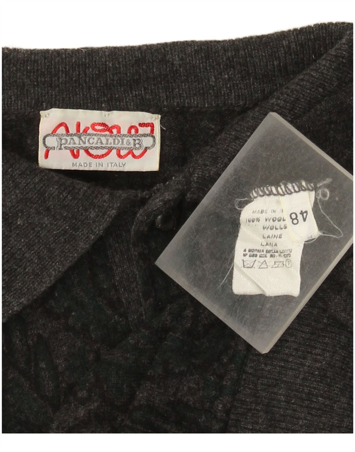 Maglione da uomo a collo alto Pancaldi & B IT 48 Lana Paisley grigio medio