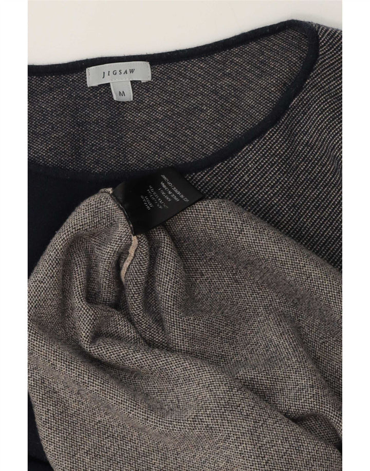 Jigsaw Top da donna con maniche a 3/4 UK 14 Poliestere color block grigio medio