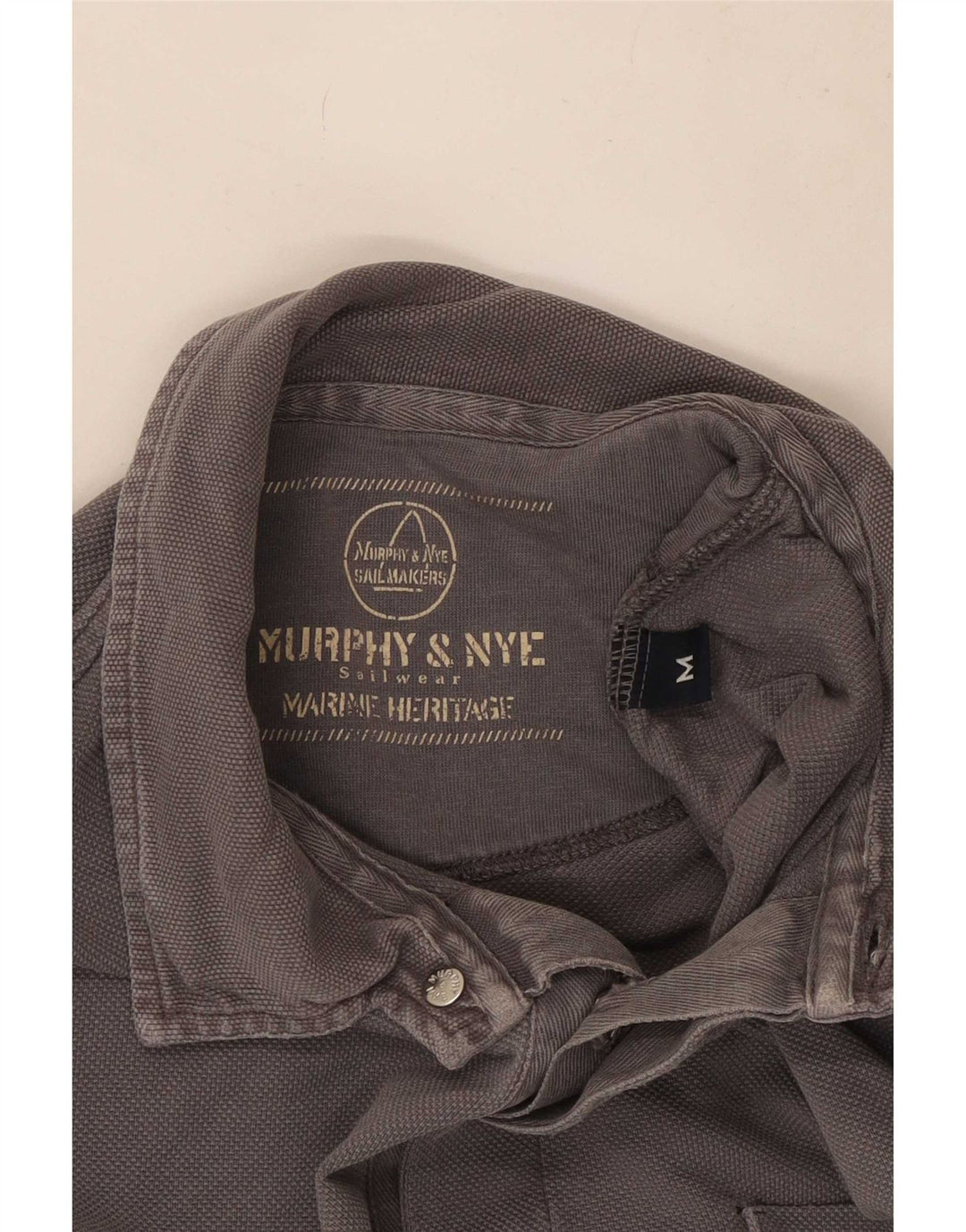 Polo da uomo a maniche lunghe vestibilità ampia Murphy & Nye Sailmakers Grigio medio