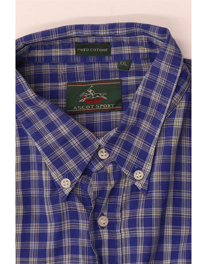 Camicia da uomo Ascot Sports 2XL in cotone a quadri blu