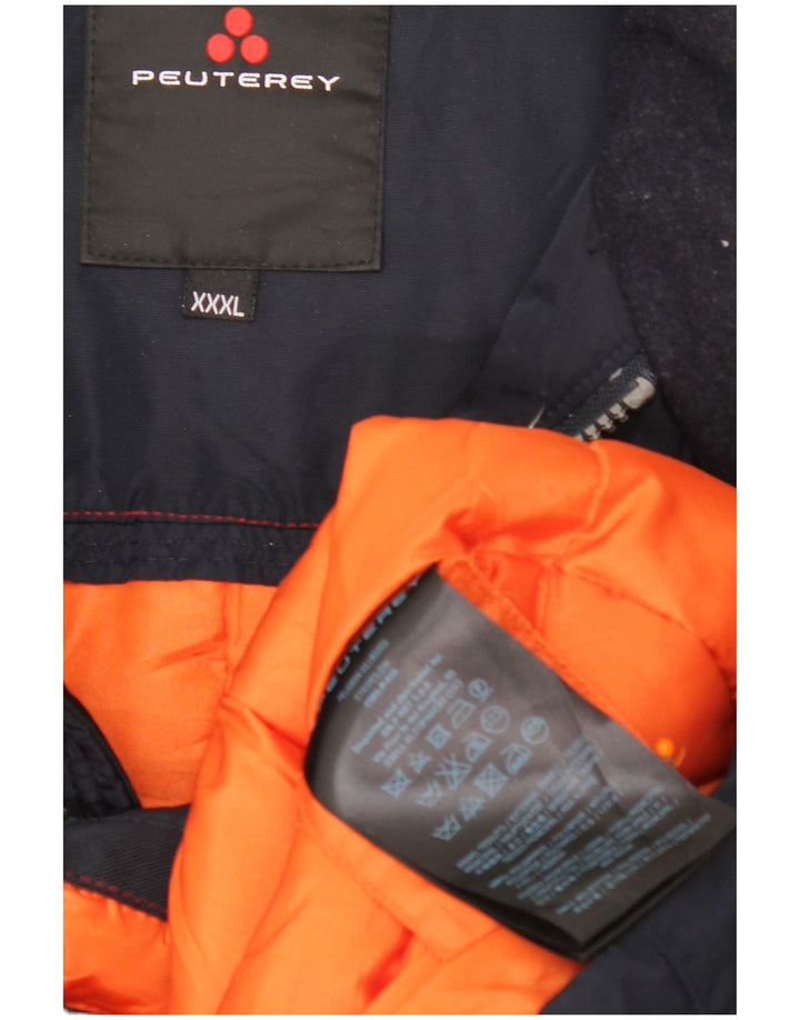 PEUTEREY Giacca imbottita con cappuccio da uomo UK 46 3XL Poliammide blu navy