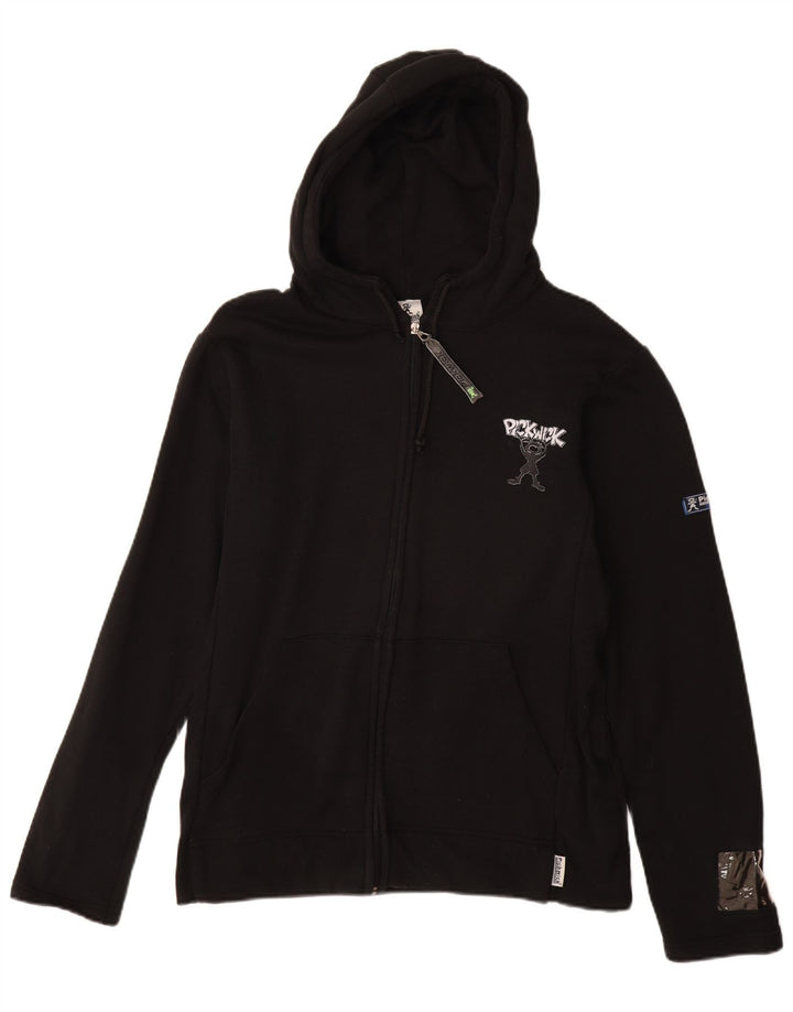 Maglione con cappuccio e zip grafica da uomo Pickwick in cotone nero medio