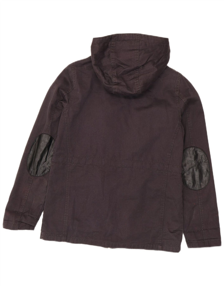 Giacca da donna con cappuccio Topshop UK 10 piccola in cotone nero