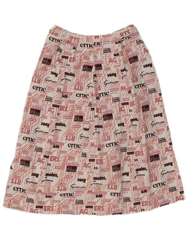 Gonna a trapezio con grafica a vita alta da donna vintage W28 media multicolore