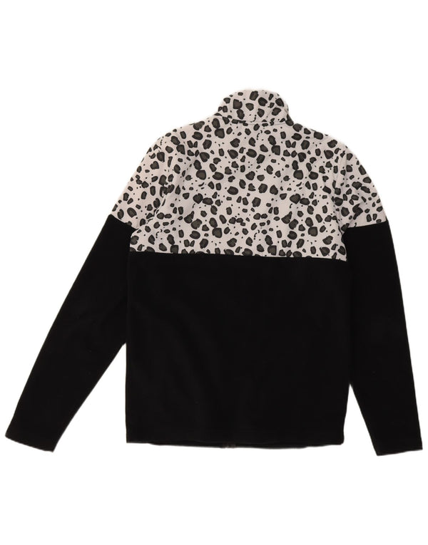 Giacca in pile da uomo Ellesse UK 36 Piccolo poliestere nero con stampa animalier