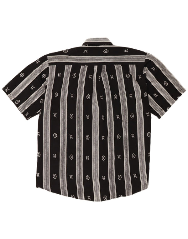 Camicia a maniche corte da uomo Cassera XL poliestere geometrico nero