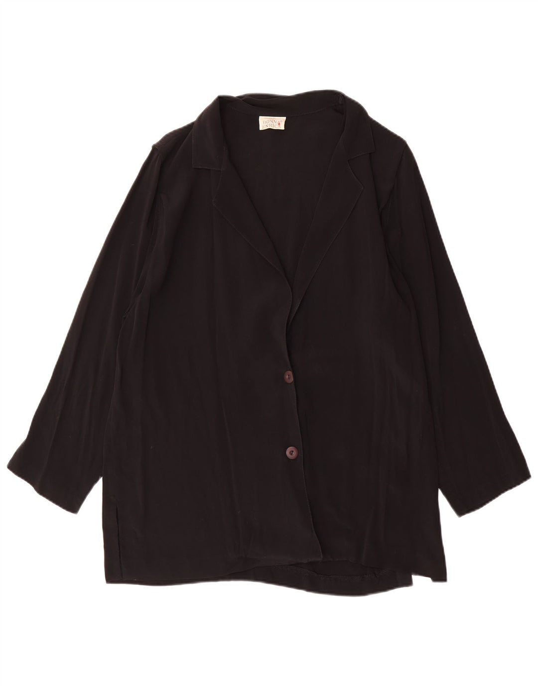 Donna Enrica Giacca blazer a 2 bottoni da donna UK 16 grande nera
