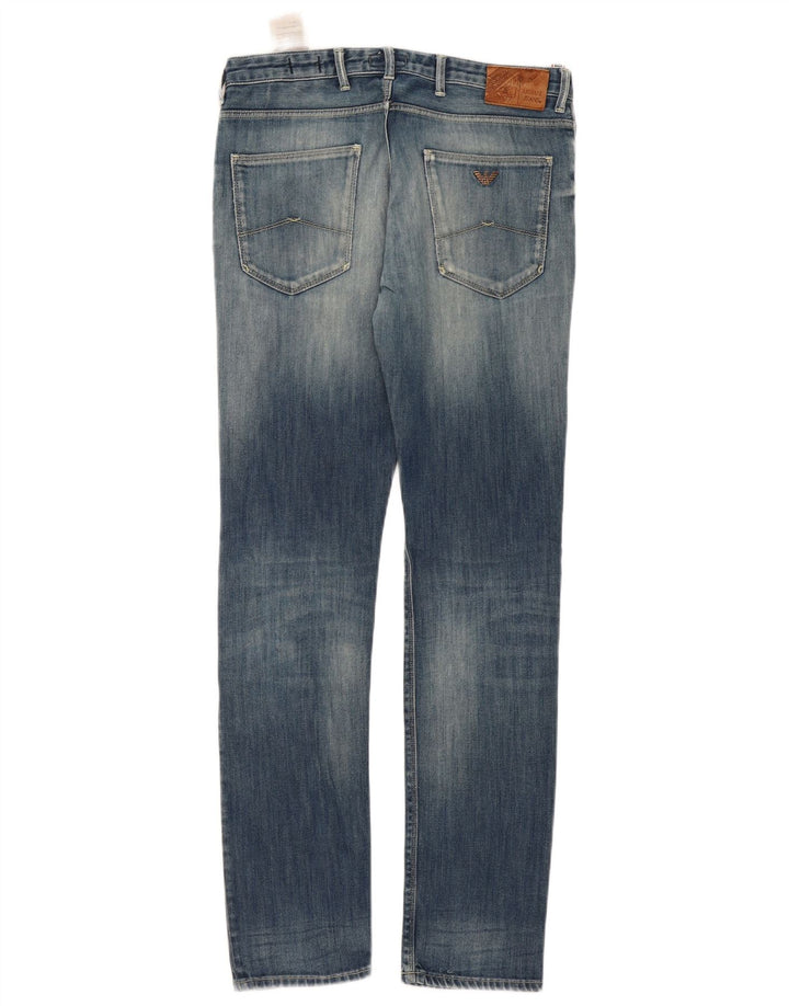 Jeans slim effetto consumato aderenti da donna Armani W32 L32 cotone blu