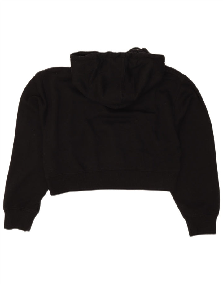 Maglia corta con cappuccio da donna Zara UK 14 poliestere nero medio