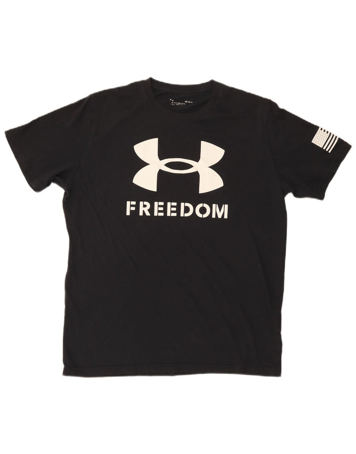 T-shirt grafica da uomo Under Armour Top grande in cotone nero