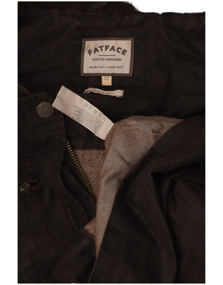 Giacca militare in cotone cerato da donna Fat Face UK 12 Cotone marrone medio