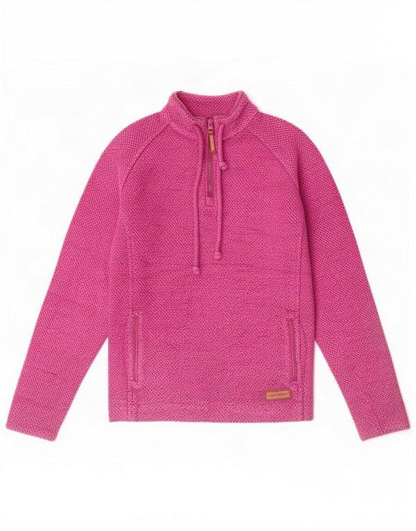 Felpa da donna con collo con zip Weird Fish, maglione, UK 14, grande, rosa